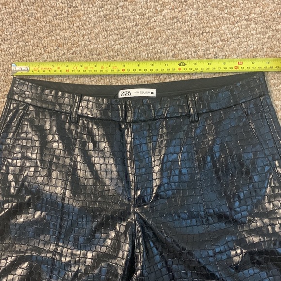 Zara Black Faux Leather Pants NWT - Picture 11 of 13